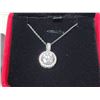 Image 2 : 2.00 CT GRA CERTIFIED MOISSANITE VVS D COLOR SET IN CENTER OF PENDANT WITH 34 ROUND CUT CUBIC ZIRCON