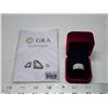 1.00 CT GRA CERTIFIED MOISSANITE VVS D COLOR SET IN CENTER WITH SQUARE SHAPED HALO WITH 2 ROWS ON EA