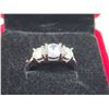 Image 2 : 2.00 CT TW GRA CERTIFIED MOISSANITE VVS D COLOR WITH THE CENTER BEING 1.00 CT AND THE MOISSANITE ON 