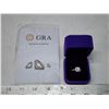 Image 1 : 1.00 CT GRA CERTIFIED MOISSANITE VVS D COLOR WITH 28 ROUND CUT CUBIC ZIRCONIUM SET IN A SQUARE SHAPE