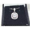Image 2 : 1.00 CT GRA CERTIFIED MOISSANITE VVS D COLOR WITH 25 ROUND CUT CUBIC ZIRCONIUM SET IN A SQUARE SHAPE