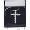 Image 2 : 1.20 CT TW MOISSANITE WITH 11 FULL CUT ROUND BRILLIANT MOISSANITE SET IN STERLING SILVER CROSS PENDA