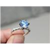 Image 4 : 3.00 CT GRA CERTIFIED MOISSANITE VVS LIGHT BLUE COLOR WITH 8 OVAL CUT CUBIC ZIRCONIUM WEIGHING A TOT