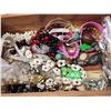 Image 6 : Wooden jewelry box, w/ various costume jewelry