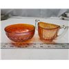 Image 2 : 2 Orange carnival glass dishes