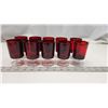 Image 2 : Luminarc footed red glass stemware - 10pcs