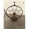Image 2 : 2 - 26" steel wheels, on stands - Driveway markers - hold solar lights