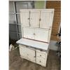 Image 1 : 2pc Hoosier cupboard - c/w flour bin, roll doors - enamel top