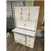 Image 1 : 2pc Hoosier cupboard - c/w flour bin, roll doors - enamel top