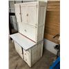 Image 2 : 2pc Hoosier cupboard - c/w flour bin, roll doors - enamel top