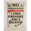 Image 1 : Metal No Trespassing sign 12"x8"