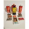 Image 1 : Vintage Ronsonol(29¢), Fisher (35¢) tins plus matchbooks