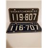 Image 1 : 1960 and 1962 SK License plates 119-807,116-707