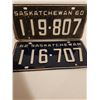 Image 3 : 1960 and 1962 SK License plates 119-807,116-707