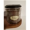 Image 2 : Walnut pipe stand with glass tobacco humidor