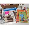 Image 3 : Box of assorted sewing items - Crotchet cotton, string, patterns, etc.