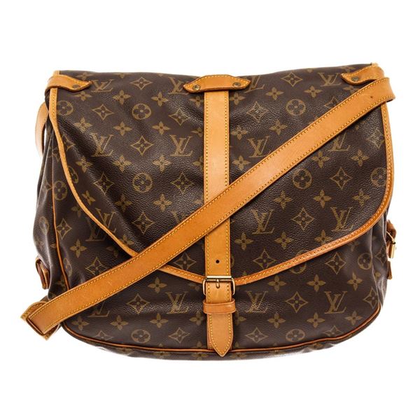 Louis Vuitton Brown Monogram Leather Saumur 35 Messenger Bag