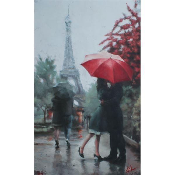 DEL ORFANO ** THE CITY OF LOVE** SIGNED CANVAS