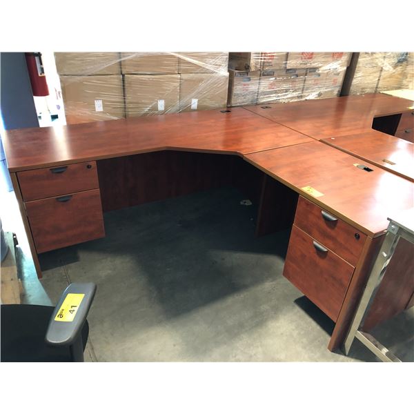 CHERRY CORNER COMPUTER DESK 6' X 6' FEET