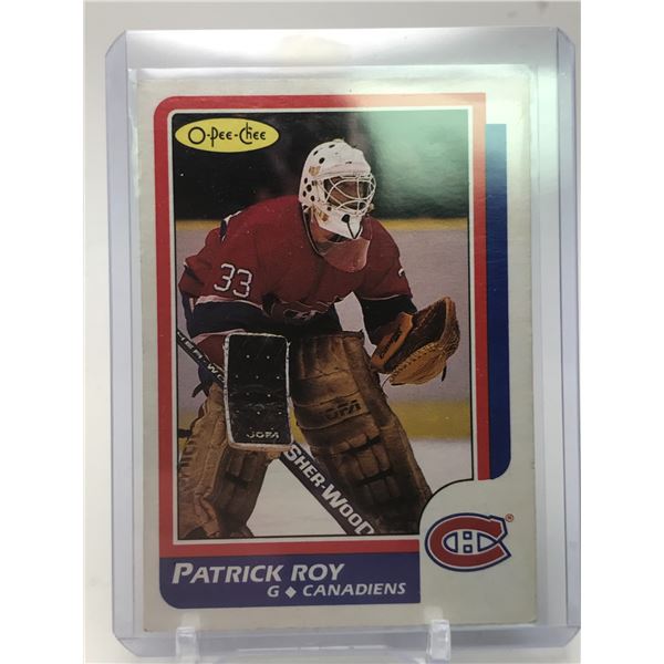 1986-87 O PEE CHEE PATRICK ROY ROOKIE CARD