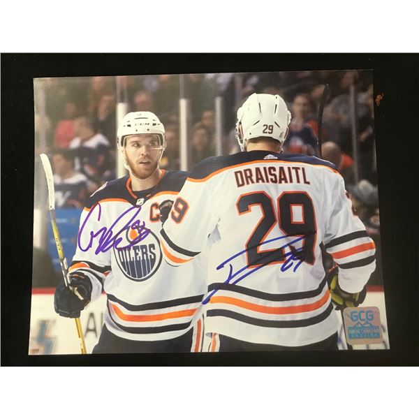 CONNOR MCDAVID AND LEON DRAISAITL SIGNED 8 X 10 (GCG HOLO)