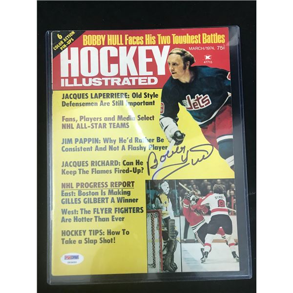 BOBBY HULL SIGNED HOCKEY ILLUSTRATED MAGAZINE (PSA COA)