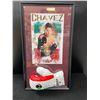 Image 1 : CECAR CHAVEZ SIGNED AND CUSTOM FRAMED BOXING GLOVE DISPLAY (BECKETT COA)