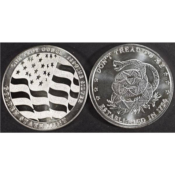 Don't Tread on Me - Boston Tea Party 1 oz Silver - SKU #60231