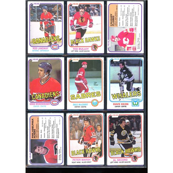 1981-82 OPC O-Pee-Chee Lot Of 18 Vintage Cards Rod Langway, Ted Bulley & More