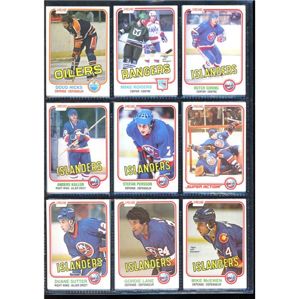 1981-82 OPC O-Pee-Chee Lot Of 18 Vintage Cards Doug Hicks, Butch Goring & More