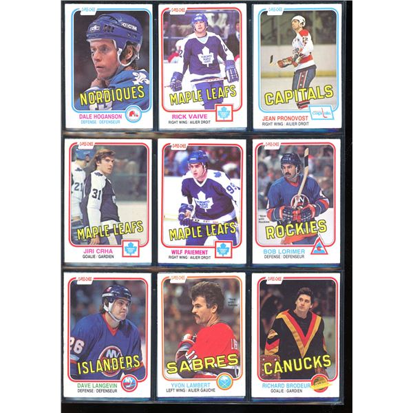 1981-82 OPC O-Pee-Chee Lot Of 18 Vintage Cards Rick Vaive, Wilf Paiement & More