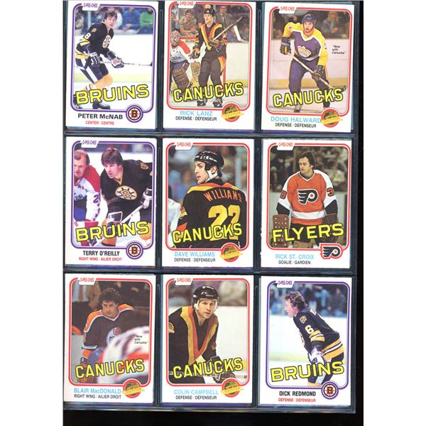 1981-82 OPC O-Pee-Chee Lot Of 18 Vintage Cards Dave Williams, Peter McNab & More