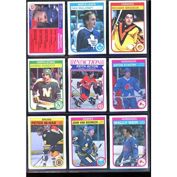 1982-83 OPC O-Pee-Chee Lot Of 18 Vintage Cards Dan Maloney, Richard Brodeur & More