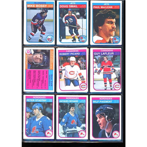 1982-83 OPC O-Pee-Chee Lot Of 18 Vintage Cards Mike Bossy, Guy Lafleur & More