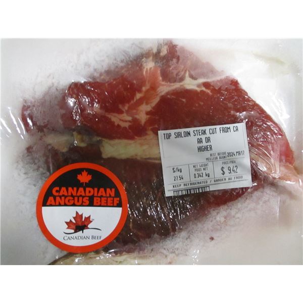 SHELF PULLS (AS IS):  TOP SIRLOIN STEAK (APPROX. $9.42)