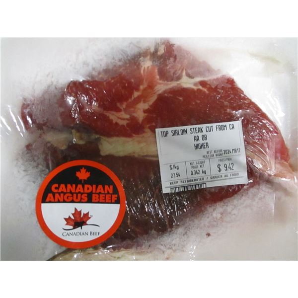 SHELF PULLS (AS IS):  TOP SIRLOIN STEAK (APPROX. $9.42)