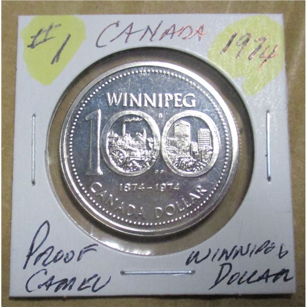 1974 PROOF CANADA WINNIPEG DOLLAR
