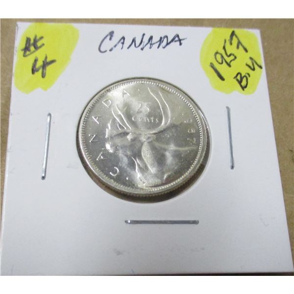 1957 BU CANADA SILVER QUARTER
