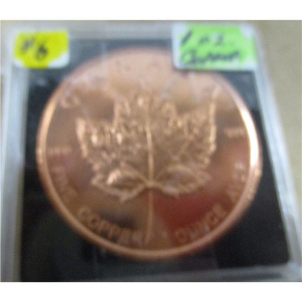 1 OZ COPPER MAPLE LEAF COIN