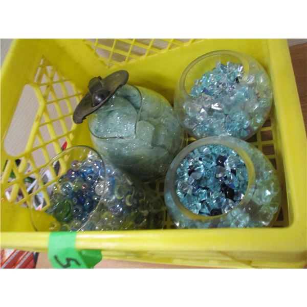 CRATE OF DECORATIVE CUT GLASS
