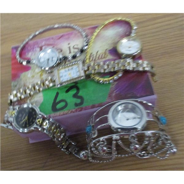 BOX C/W ASSORTED LADIES WATCHES