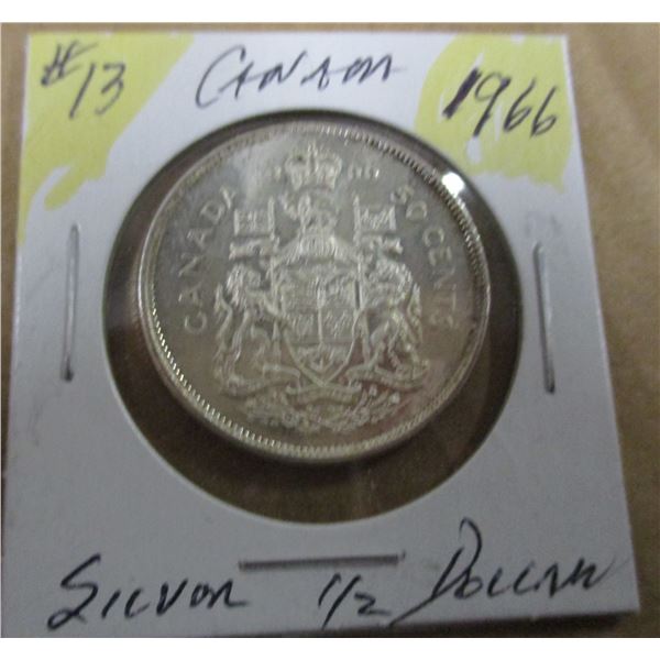1966 CANADA SILVER HALF DOLLAR