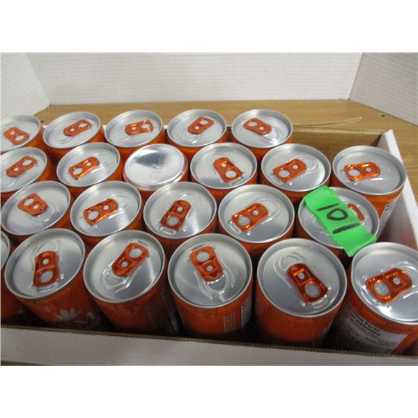 SHELF PULLS (AS IS):  MANGO HEMP ENERGY DRINK (APPROX 23 CANS) - BOX