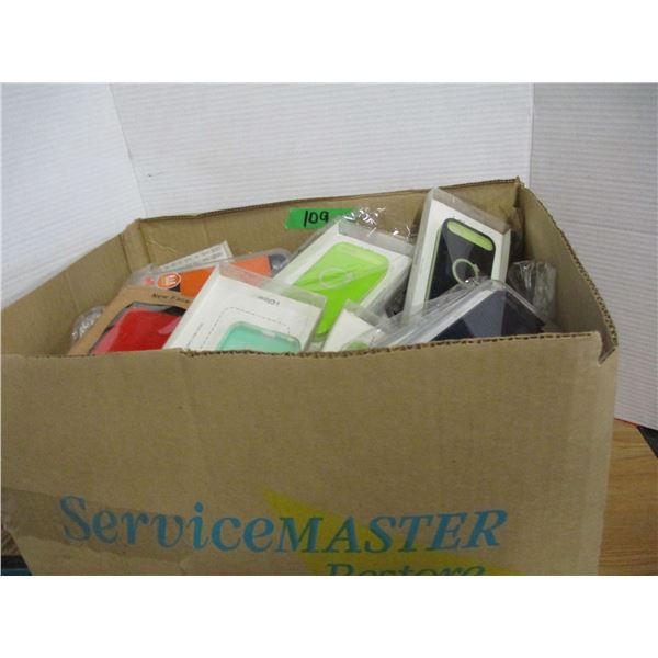 LARGE BOX C/W ASSORTED PHONE CASES & COVERS