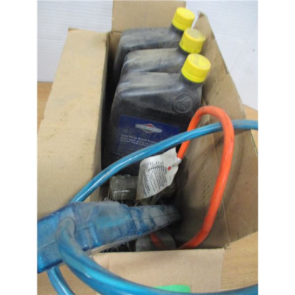 FREIGHT DAMAGE (AS IS);  2.5 LITRES OF OIL & 2 EXTENSION CORDS