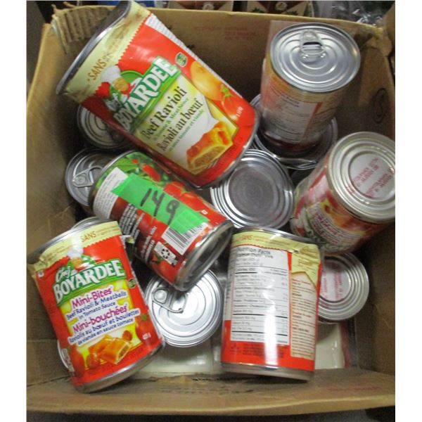 FREIGHT DAMAGE (AS IS):  BOX C/W ASSORTED CANNED GROCERIES