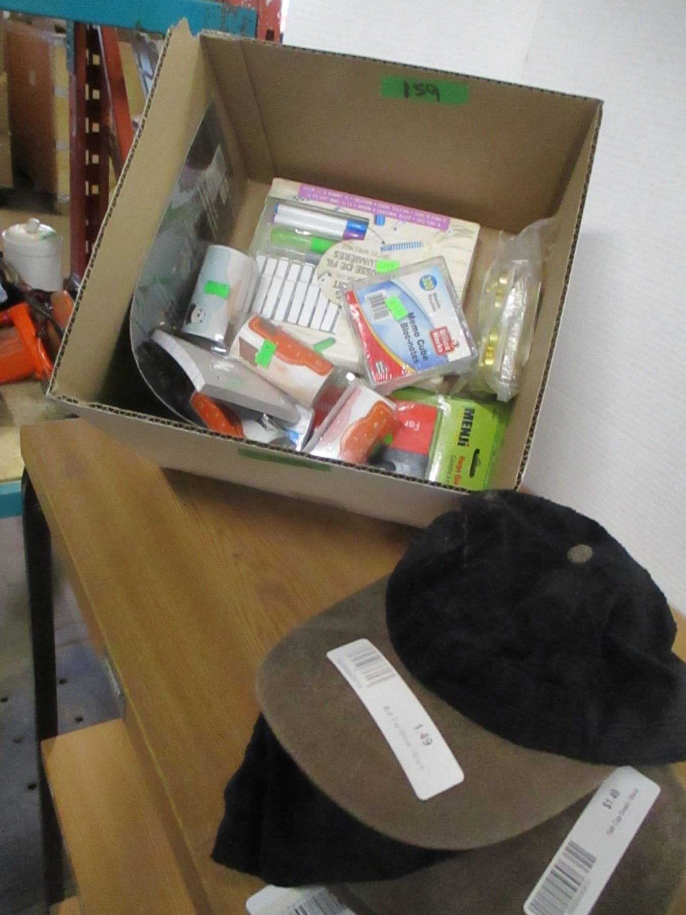 FREIGHT DAMAGE (AS IS): BOX C/W HATS, ETC