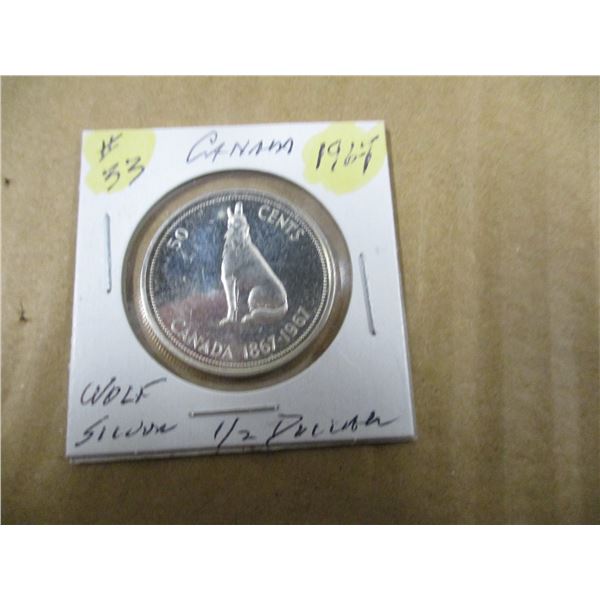 1967 WOLF CANADA SILVER HALF DOLLAR