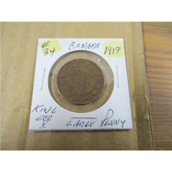 1919 CANADA KING GEORGE V LARGE PENNY