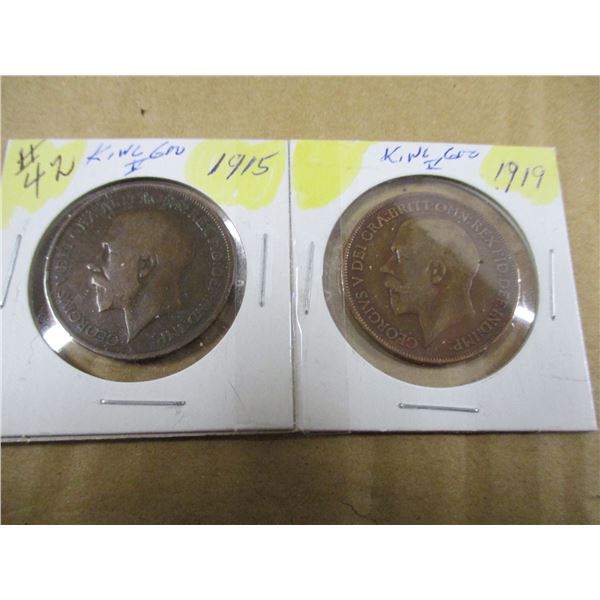 1915 - 1919 KING GEORGE V LARGE PENNIES